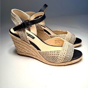 Violet & Red Micah Textured Wedge Espadrille Sandals